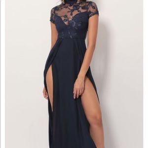 Heiress Lace Maxi Dress in Navy